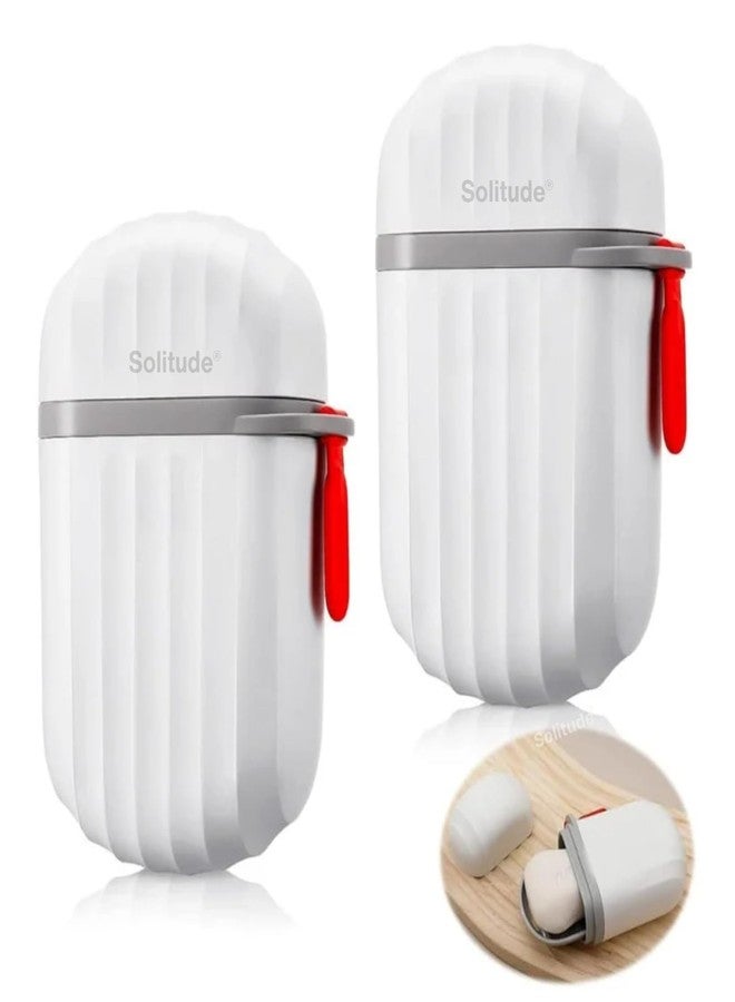 Solitude 2 PCS Portable Travel Soap Holder Dish for Home, Outdoor Hiking, and Camping, Compact and Durable Plastic Travel Soap Box Case Ideal for Travel Accessories (White) - Image 1